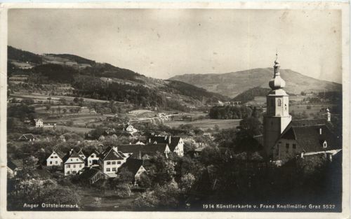Anger - Oststeiermark - Künstlerkarte v.Franz Knollmüller Graz