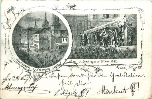 Graz/Steiermark - Murgasse und Albrechtgasse 1897