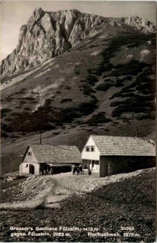 Aflenz/Steiermark - Grassers Gasthaus Fölzalm gegen Fölzstein - Hochschwab