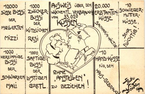 Ausweis über den Bezug von Küssen