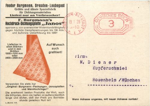 Feodor Burgmann - Dresden Laubegast - Werbung