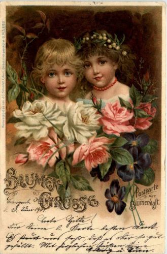 Kinder - Karte mit Blumenduft