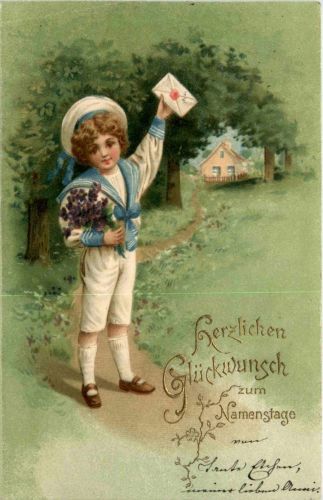 Namenstag - Kind mit Brief