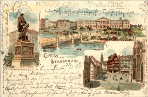 Gruss aus Strassburg - Litho