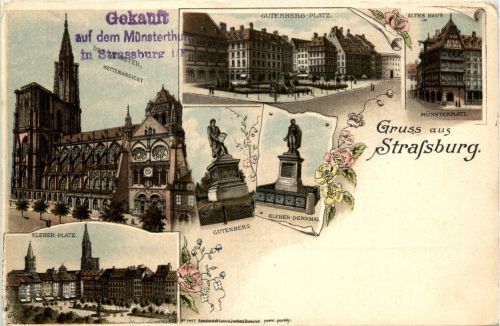 Gruss aus Strassburg - Litho