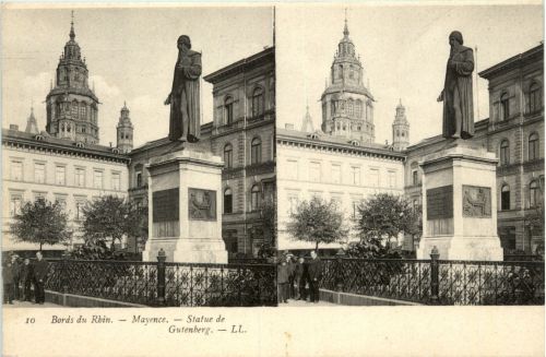Mainz - Gutenbergdenkmal - Stereo Karte