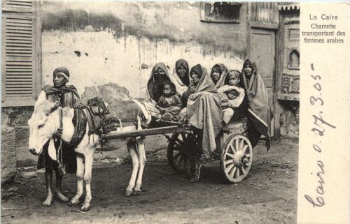 Caire - Charette transportant des femmes arabes