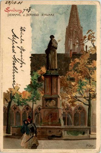 Freiburg - Denkmal - Litho - sign Kley