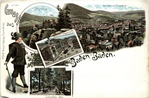 Gruss aus Baden-Baden - Litho