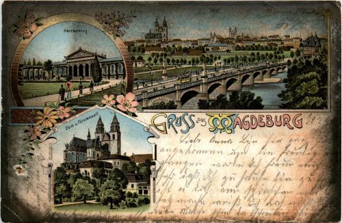 Gruss aus Magdeburg - Litho