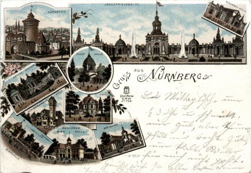 Gruss aus Nürnberg - Litho