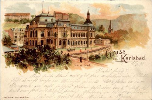 Gruss aus Karlsbad - Litho