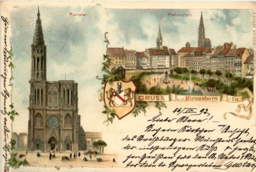 Gruss aus Strassburg - Litho