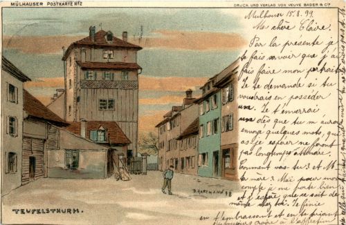 Mulhouse - Teufelsthurm - Litho