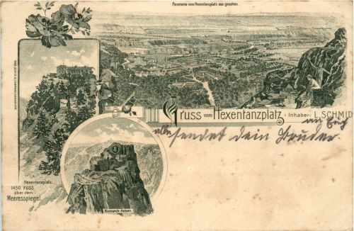 Gruss vom Hexentanzplatz - Litho