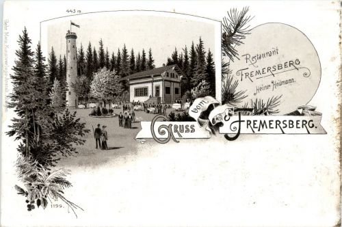 Gruss vom Fremersberg - Litho