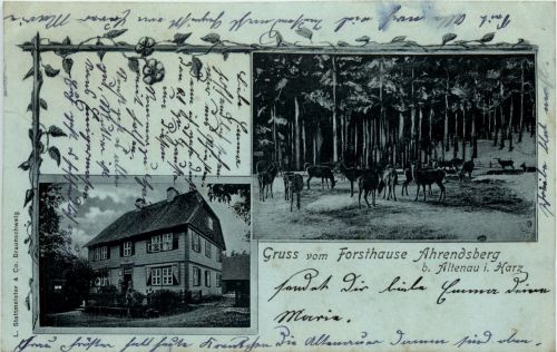 Gruss vom Forsthause Ahrendsberg bei Altenau