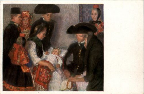 Hessische Trachten - Künstlerkarte W. Thielmann