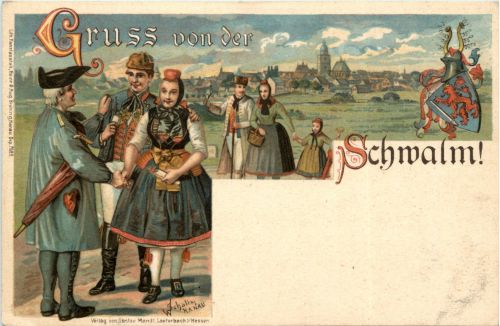 Gruss von der Schwalm - Litho