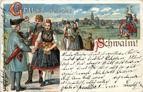 Gruss von der Schwalm - Litho