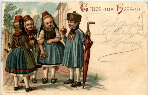 Gruss aus Hessen - Litho
