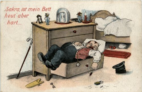 Humor - Sakra ist mein Bett heut aber hart