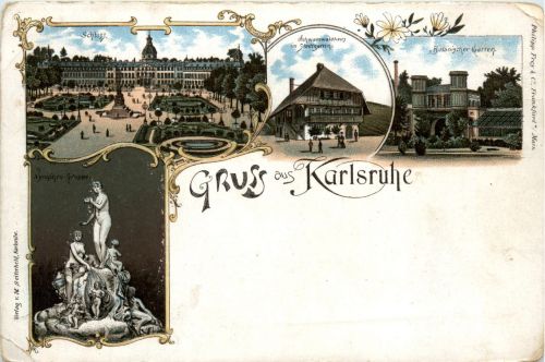 Gruss aus Karlsruhe - Litho