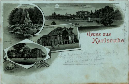 Gruss aus Karlsruhe - Litho