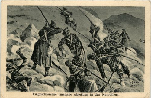 Eingeschlossene russische Abteilung in den Karpathen