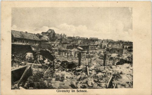 Givenchy im Schnee - Feldpost Scheinwerfer Zug