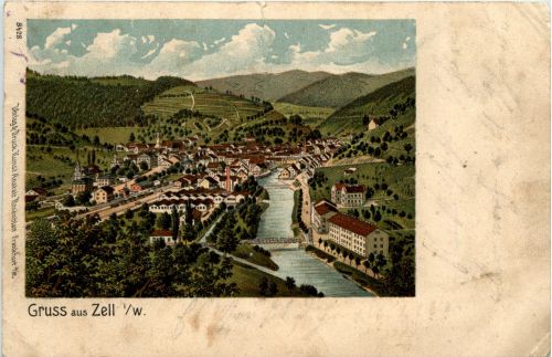 Gruss aus Zell im Wiesental - Litho