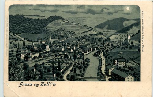 Gruss aus Zell im Wiesental - Litho