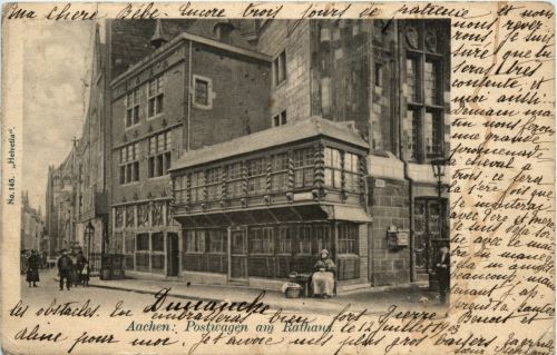 Aachen - Postwagen am Rathaus