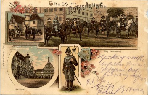 Gruss aus Rothenburg - Litho