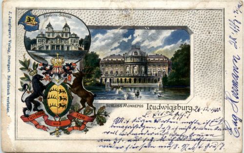 Schloss Monrepos Ludwigsbug - Litho