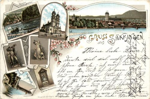 Gruss aus Säckingen - Litho