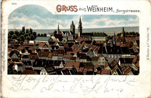 Gruss aus Weinheim - Litho