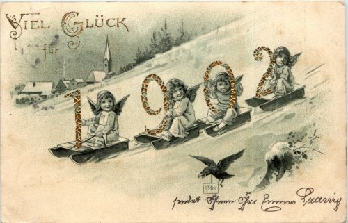 Neujahr - Jahreszahl - Engel 1902
