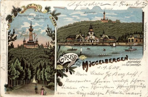 Gruss aus den Müggelbegern - Litho