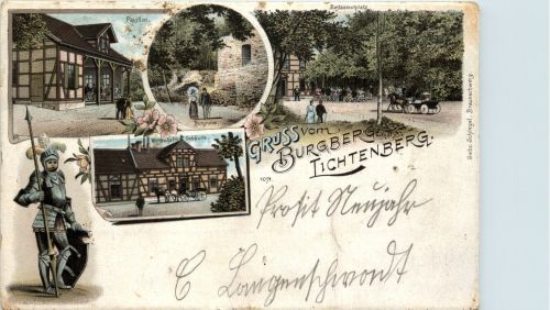 Gruss vom Burgberg Lichtenberg - Litho