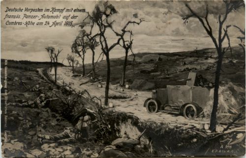 Vorposten im Kampf mit einem französischen Panzer