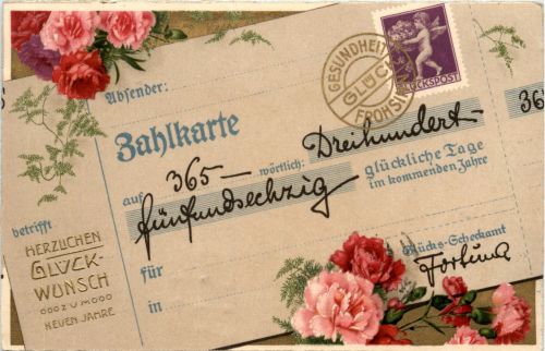 Neujahr - Zahlkarte