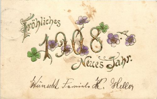 Neujahr - Jahreszahl 1908