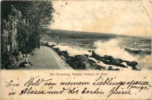 Strandweg Abbazia - Volosca bei Bora