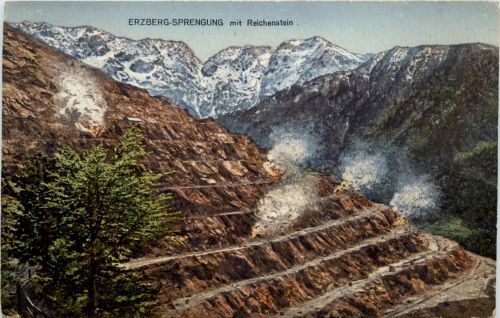 Eisenerz/Steiermark - Erzberg-Sprengung mit Reichenstein