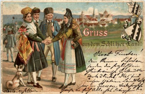 Gruss aus dem Schlitzer Land - Litho