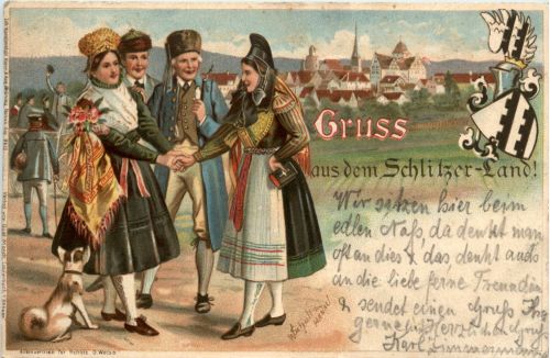 Gruss aus dem Schlitzer Land - Litho