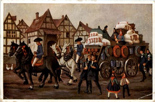 Hessen - Hochzeitswagen - Künstlerkarte K. Mons