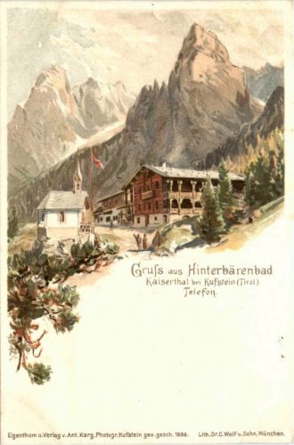Gruss aus Hinterbärenbad - Kufstein - Litho