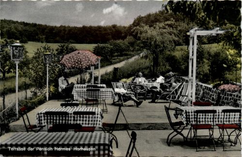 Terasse der Pension Hermes Horhausen